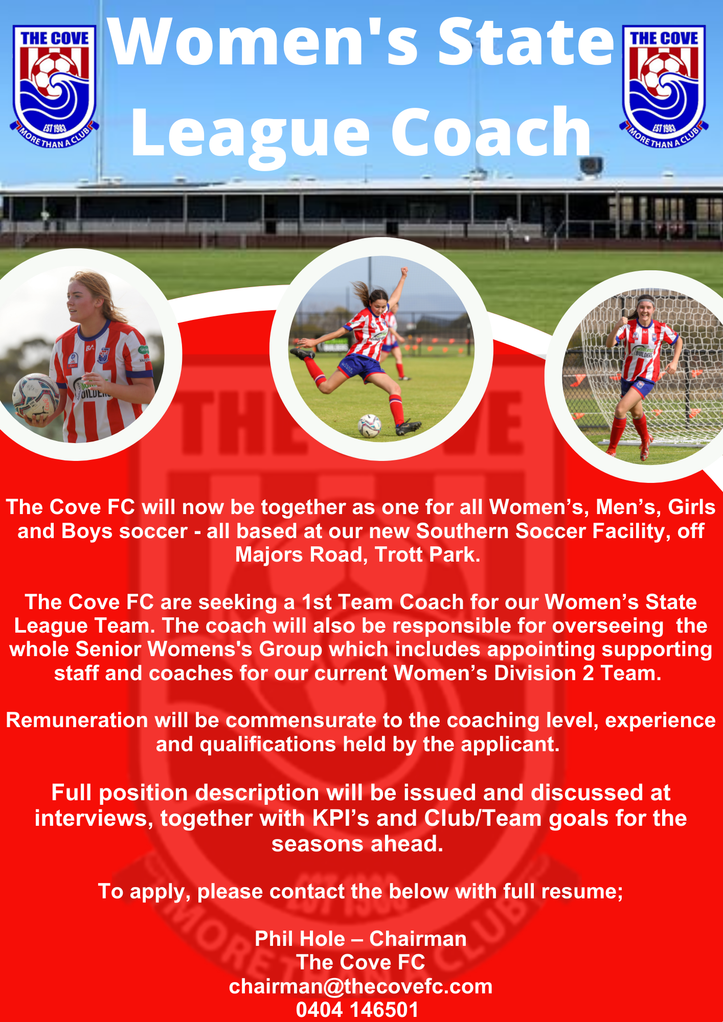 Cove FC Seeking WSL Coach for Season 2023 Football SA